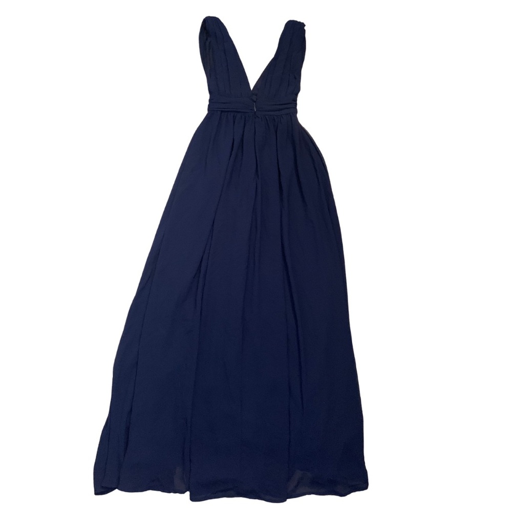 Lulu’s Navy Blue Sleeveless VNeck Long Formal Maxi Dress XS Chiffon Evening Gown - Picture 8 of 12
